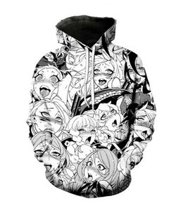 Ahegao Face 3D Hoodie Zipper Hoodie