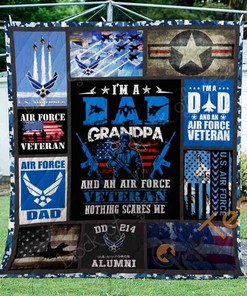 Air Force Veteran Quilt Blanket And Bedding Set Option