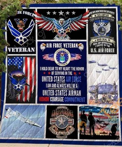 Air Force Veteran Quilt Blanket Bedding Set
