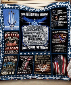 Air Force Veteran Quilt Blanket Bedding Set for Home Décor
