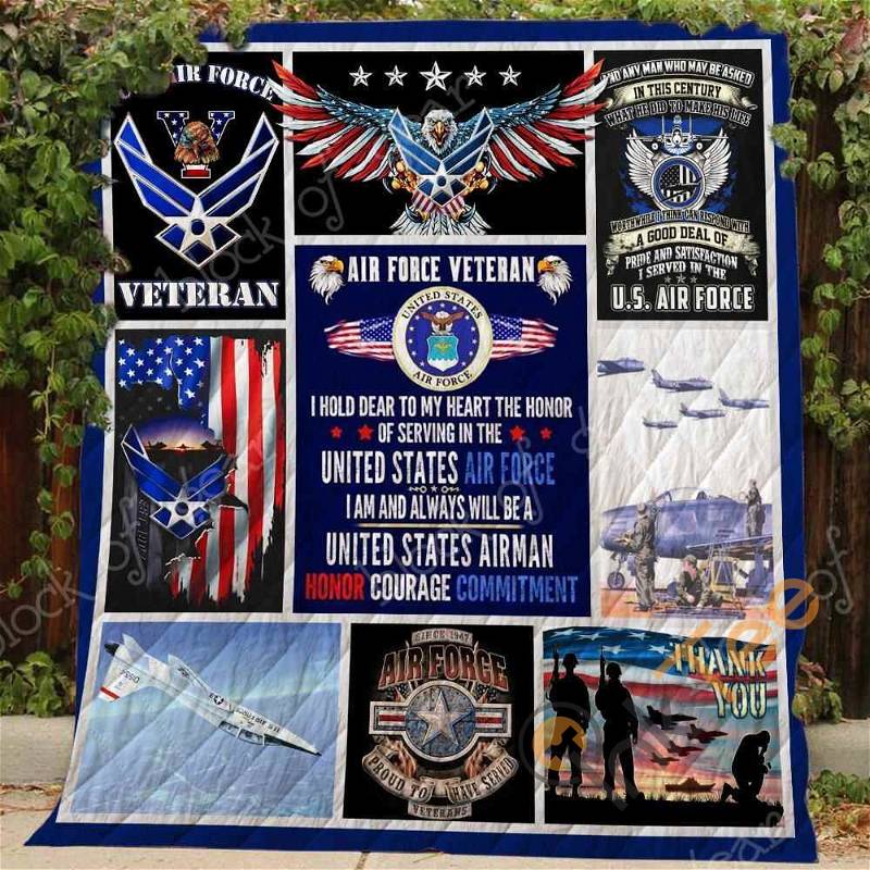 Air Force Veteran V2 Quilt Blanket Bedding Set
