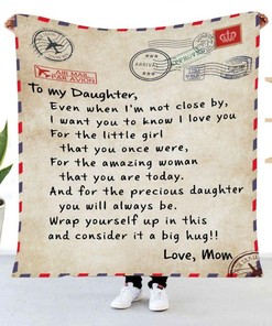 Air Mail Par Avion To My Daughter Even When I'm Not Close By I Want You To Know I Love You Love Mom Fleece Blanket Quilt Blanket Bedding Set