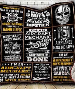 Aircraft Mechanic Quilt Blanket Bedding Set for Home Décor