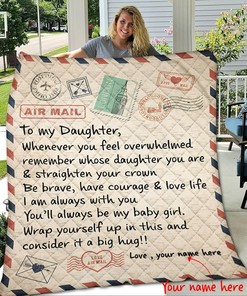 Airmail To Mom Whenever You Feel Overwhelmed Personalized Quilt Blanket Bedding Set