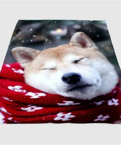 Akita Dog Sherpa Fleece Blanket Gifts for Family, for Couple
