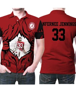 Alabama Crimson Tide Anfernee Jennings 33 Great Player Football 3d Designed Allover Gift For Alabama Fans Polo Shirt All Over Print Shirt 3d T-shirt