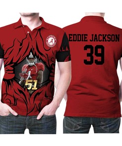 Alabama Crimson Tide Eddie Jackson 39 Wins 51 Great Player Nfl Football Team 3d Designed Allover Alabama Fans Jackson Lovers Polo Shirt