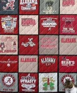 Alabama Crimson Tide Fabric Quilt Blanket Bedding Set