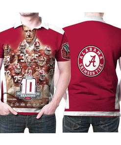 Alabama Crimson Tide Football University 10 Seasons All Legendary Players 3d Designed Allover Gift For Alabama Fans 2 Polo Shirt