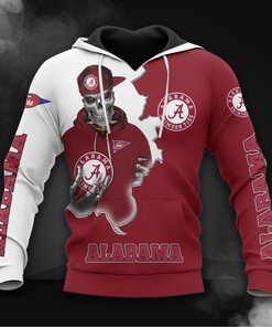 Alabama Crimson Tide Hoodie 3D Zip Hoodie Long Sleeve Zip Hoodie for Fan