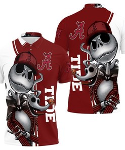Alabama Crimson Tide Jack Skellington And Zero Polo Shirt All Over Print Shirt 3d T-shirt