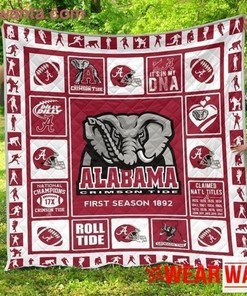 Alabama Crimson Tide Quilt Blanket Bedding Set Football Fan Gift