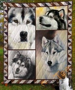 Alaskan Malamute Dog Inspired Quilt Blanket Bedding Set