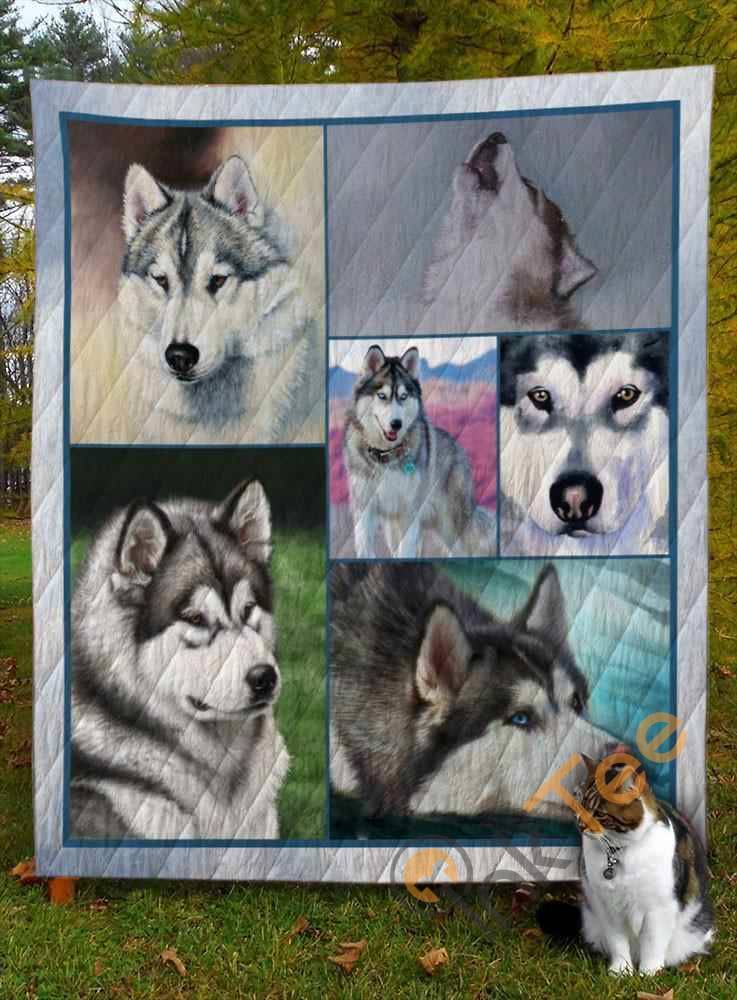 Alaskan Malamute Dog Quilt Blanket Bedding Set