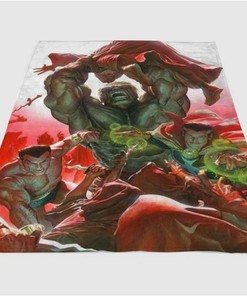 Alex Ross Marvel Sherpa Fleece Blanket Gifts for Family, for Couple