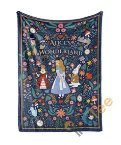 Alice's Adventures In Wonderland Sherpa Fleece Blanket Gifts for Family, for Couple