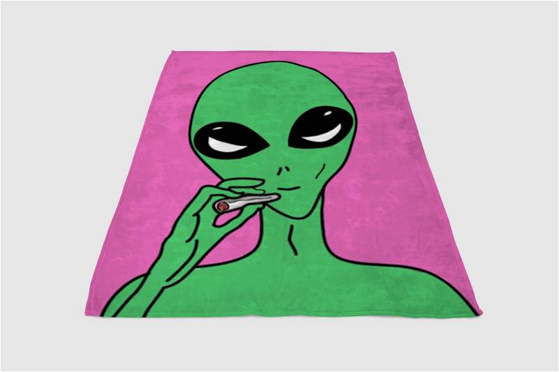 Alien Sherpa Fleece Blanket Gifts for Family, for Couple