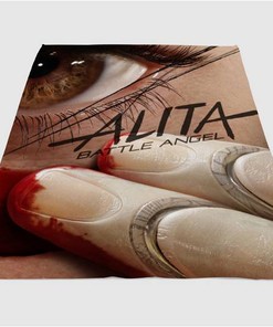 Alita Battle Angel Font Sherpa Fleece Blanket Gifts for Family, for Couple