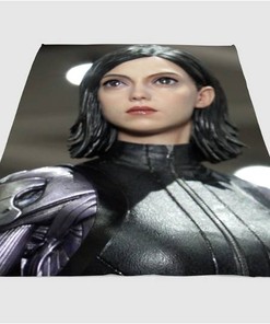 Alita Statue Sherpa Fleece Blanket Gifts for Family, for Couple