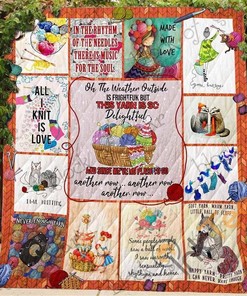 All I Knit Is Love Quilt Blanket Bedding Set