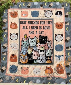 All I Need Is Love And A Cat Quilt Blanket Bedding Set