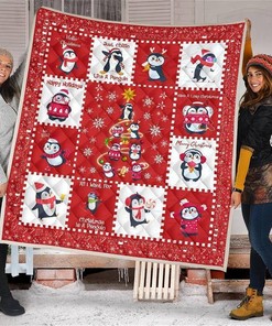 All I Want For Christmas Is Penguin Xmas Gift Idea Quilt