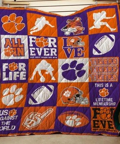All In Ncaa Clemson Tigers Quilt Blanket Bedding Set