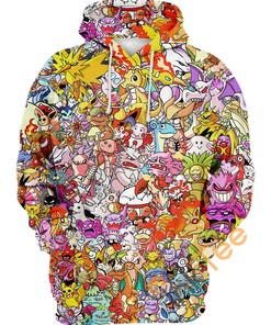 All Kanto Pokemon Hoodie 3D