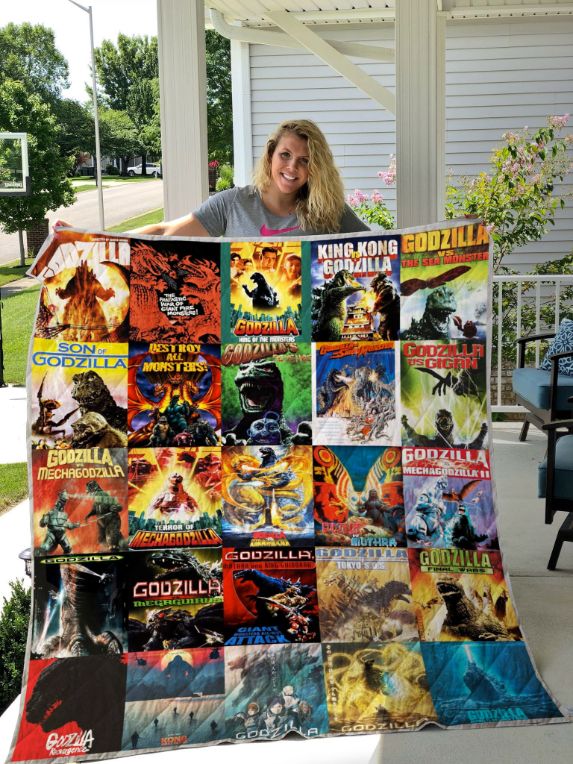 All Movies Of Godzilla For Fans Quilt Blanket