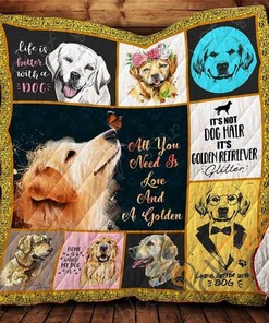 All You Need Is Love And A Golden Quilt Blanket Bedding Set