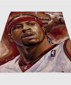 Allen Iverson Sherpa Fleece Blanket Gifts for Family, for Couple