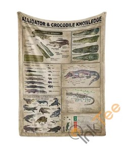Alligators Crocodiles Knowledge Sherpa Fleece Blanket Gifts for Family, for Couple