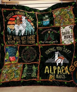 Alpaca Sloth Hiking Team Quilt Blanket Bedding Set for Relaxation