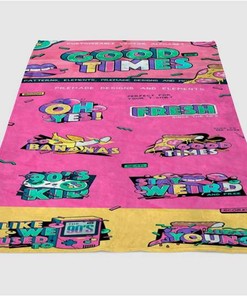 Alphabet Graphic Sherpa Fleece Blanket Gifts for Family, for Couple