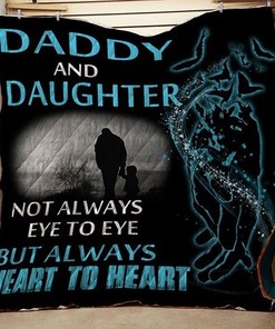 Always Heart To Heart Father And Daughter Great Customized Gifts For Birthday Christmas Thanksgiving Quilt Blanket Bedding Set