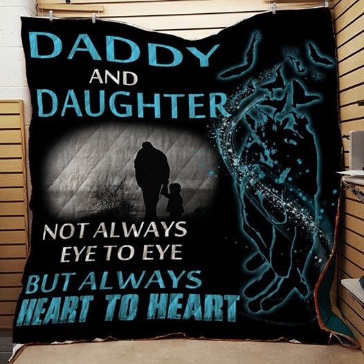 Always Heart To Heart Father And Daughter Great Customized Gifts For Birthday Christmas Thanksgiving Quilt Blanket Bedding Set