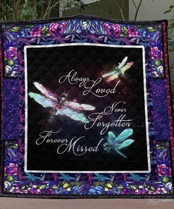 Always Loved Dragonfly Quilt Blanket Bedding Set Vh03