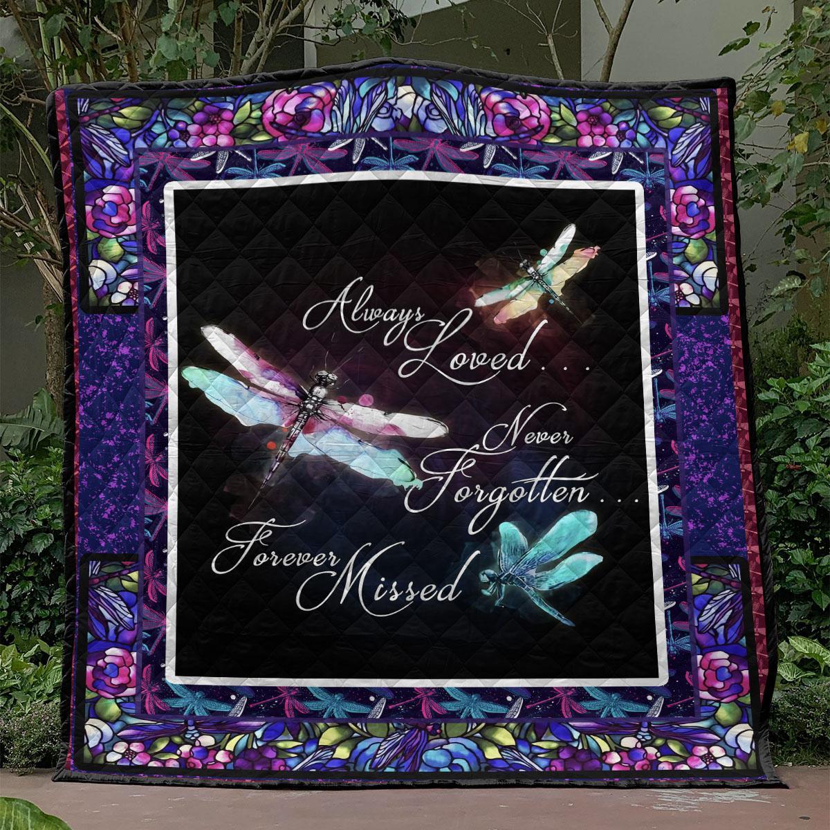 Always Loved Dragonfly Quilt Blanket Bedding Set Vh03
