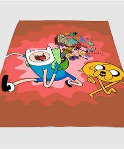 Always Together Finn And Jack Adventure Time Sherpa Fleece Blanket Gifts for Family, for Couple
