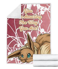 Amazing Love Quote Eevee Sherpa Fleece Blanket Gifts for Family, for Couple