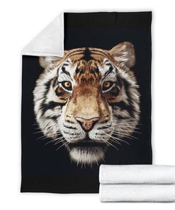 Amazing Tiger Face Sherpa Fleece Blanket Gifts for Family, for Couple