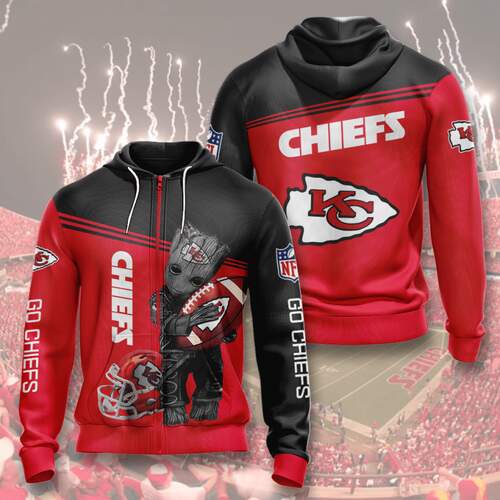 Amazon Sports Team Baby Groot Kansas City Chiefs Hoodie 3D