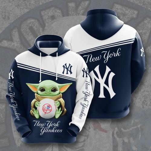 Amazon Sports Team Baby Yoda New York Yankees Hoodie 3D