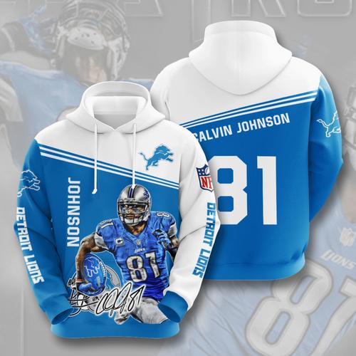 Amazon Sports Team Calvin Johnson Detroit Lions Hoodie 3D