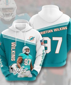 Amazon Sports Team Christian Wilkins Miami Dolphins Hoodie 3D
