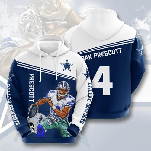 Amazon Sports Team Dak Prescott Dallas Cowboys Hoodie 3D Bluefink
