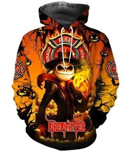 Amazon Sports Team Firefighter Jack Skellington Hoodie 3D