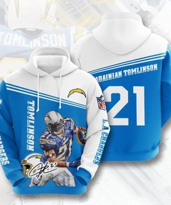 Amazon Sports Team Ladainian Tomlinson Los Angeles Chargers Hoodie 3D