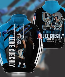 Amazon Sports Team Legend Luke Kuechly Carolina Panthers Nfl Hoodie 3D