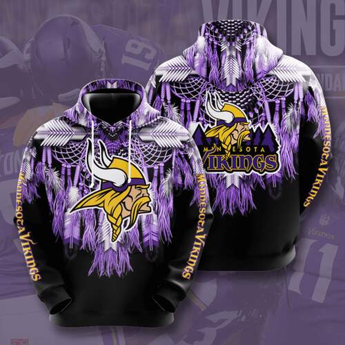 Amazon Sports Team Nfl Minnesota Vikings Native Full Printed Hoodie 3D